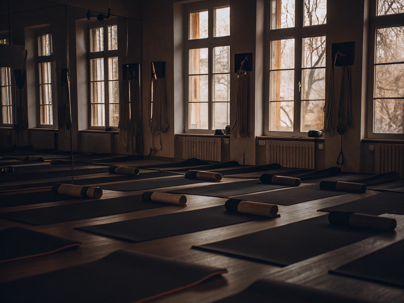 Huvudstudio med yogamattor